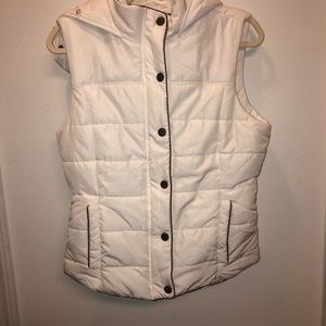 White puffer vest